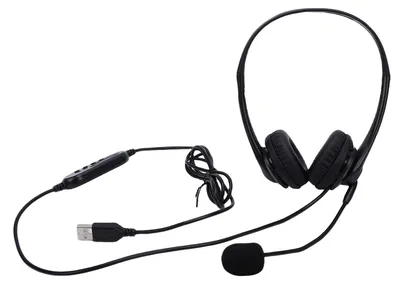 Produktbild von USB-Headset mit Mikrofon, Stereo-Kopfhörer, kabelgebunden, Mikrofon mit Geräuschunterdrückung, professionell für den Arbeitscomputer