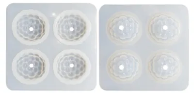 Produktbild von 3D-Himbeer-Silikonform mit 4 Mulden, wiederverwendbar, lebensmittelecht, Backform für selbstgemachte Desserts, Mousse, Schokolade