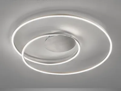 Produktbild von LED-Deckenleuchte - Ø 68 cm - Nickelfarben - Metall - mit Fernbedienung