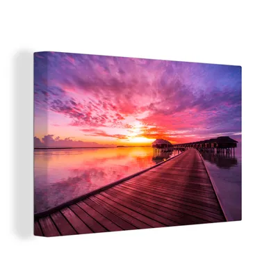 Zdjęcie produktu dla OneMillionCanvasses® - Obraz na płótnie - 150x100 cm, Morze - Kolory - Słońce, grafika ścienna, dekoracja ścienna