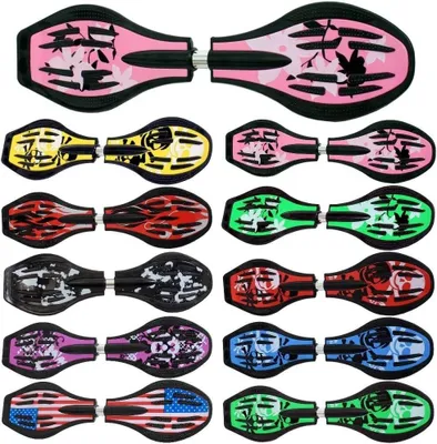 Productafbeelding van Waveboard - Casterboard Snakeboard - Buiten Sporten - ABEC9 Kogellagers - 86cm - Roze Bloem
