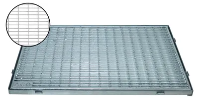 Produktbild von ACO Schuhabstreifer Gitterrost mit Zarge MW 30/10 Eingangsrost Normrost Abstreifer Rost,Größe:100 x 25 cm