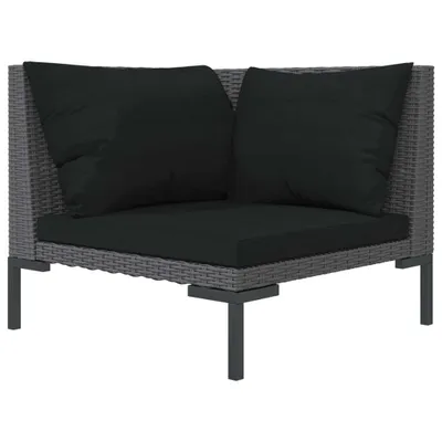 Produktbild von Gartensofa mit Kissen Halbrundes Poly Rattan