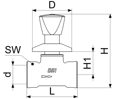 Image de JS UP-VENTIL, robinet à trois voies pour ventilation, DN15, raccordement fileté 1/2", en laiton