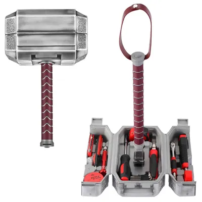 Produktbild von Thors Hammer Werkzeugkasten-Set, Elektriker-Werkzeuge, Heimwerker- und Tischler-Werkzeugkasten-Set