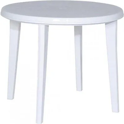 Image de Chaise de jardin en plastique, table pour terrasse et balcon, couleur blanche