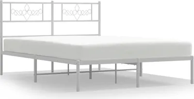 Produktbild von vidaXL Bettgestell mit Kopfteil Metall Weiß 140x200 cm