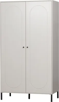 Produktbild von Woood Xina Kleiderschrank Aus Kiefer Und Hdf, 2-Türig, Grau