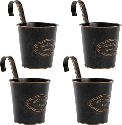 Produktbild von 4 Stück Hängepflanzer Vintage Hängeblumentöpfe mit Entwässerung