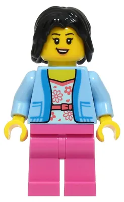 Produktbild von LEGO Minifigur Passenger - Female, Bright Light Blue Jacket over (cty1929)