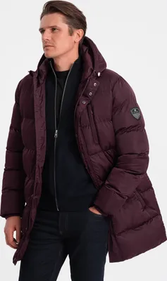 Zdjęcie produktu dla Ombre Clothing Parka męska Billelee bordowy XXL