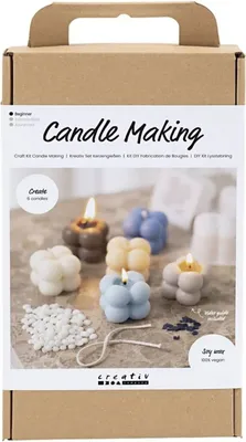 Produktbild von Creativ Company Kerzen selber machen Bubble Sojakerzen Set 6x DIY Hobby