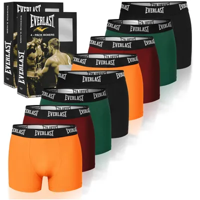 Productafbeelding van EVERLAST Heren Boxershorts, 8-pack Katoenen Heren Ondergoed, Verschillende Kleuren, Maat M