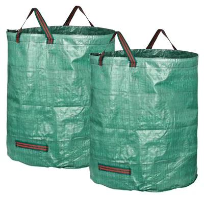 Obrázek produktu pro GardenMate 2X 272 l zahradní pytel na listí Pytel na zahradní odpad Stabilní – zahradní pytle na zahradní odpad – pytle na listí, posekanou trávu – skládací pytle na zelený odpad, velké, robustní, z polypropylenové tkaniny 150 GSM