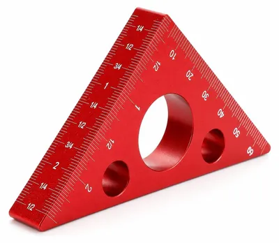 Obrázek produktu pro Trojúhelníková hliníková úhelník pro přesné práce, úhel 45/90 stupňů