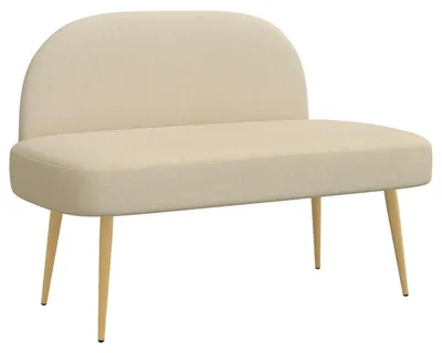 Image de vidaXL Banc rembourré avec dossier, couleur crème, 110 x 60 x 76 cm