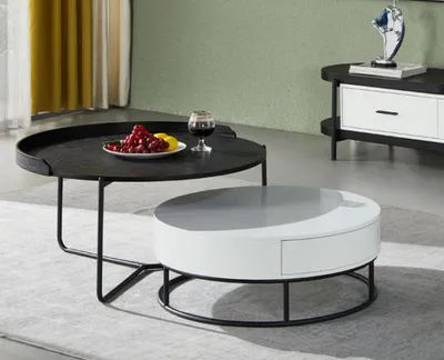 Produktbild von Couch Tisch Kaffee Beistell Design Luxus Rund Tische 2x Set Modern Neu