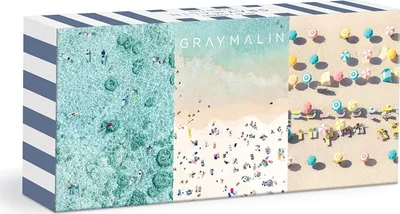 Imagen del producto de Galison Puzzle. Vistas aéreas de playas. 3 rompecabezas de 120 piezas cada uno