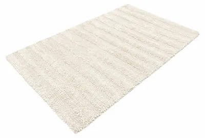 Produktbild von Badematte 60x100 cm Ecru Streifen Badteppich 100% Baumwolle 12 mm Dick Saugfähig Weich