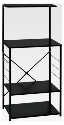 Produktbild von Mikrowellenregal Küchenregal Haushaltsregal Standregal Schwarz 60×39,6×123 cm