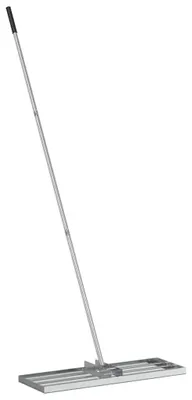 Obrázek produktu pro Zahradní hrábě – hrábě na listí – nerezová ocel – hlava 75 x 25 cm – násada 200 cm – barva: armádní zelená