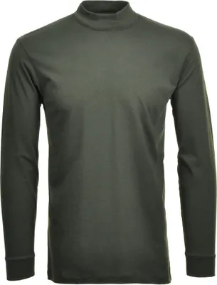 Ragman Stehkragen-Shirt langarm in grün