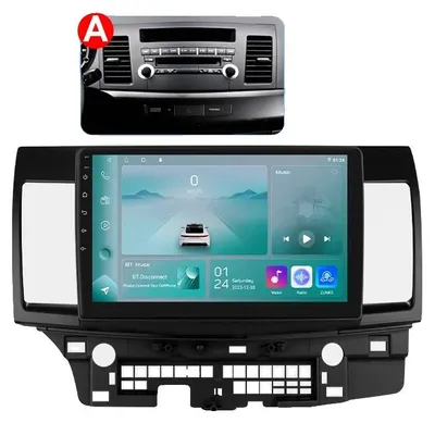 Obrázek produktu pro Autorádio, přehrávání multimédií, kompatibilní s dotykovým displejem, kompatibilní s modelem Mitsubishi Lancer 10, rok výroby 2007-2012, model P1 (1 GB, 32 GB)