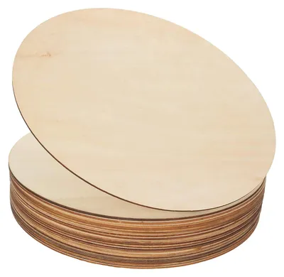 Productafbeelding van 20 stuks ronde houten schijven, 25 cm diameter, onbehandeld voor knutselen