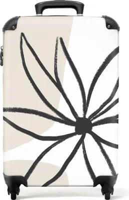 Produktbild von NoBoringSuitcases.com® Koffer Handgepäck Trolley Rollkoffer Kleine Reisekoffer mit 4 Rollen - Blumen - Minimalismus - Pastell - Cabin Size < 55x40x23 cm & 55x40x20 cm - Fotokoffer - Kabinenkoffer - BoardgepäckHandgepäck Koffer 55x35x20 cm, 36L,