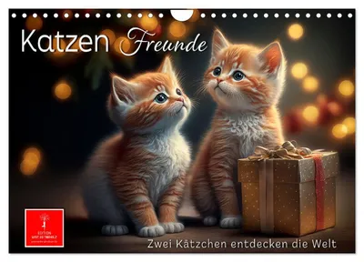Produktbild von Katzen Freunde (Wandkalender 2027 DIN A4 quer), CALVENDO Monatskalender