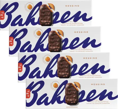 Image de Bahlsen Messino fourré à l'orange et au chocolat noir 125g, paquet de 4