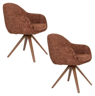 Produktbild von Housecraft Living Batoul Esszimmerstuhl mit Armlehnen Terrakotta/ Rot - 2 er Set
