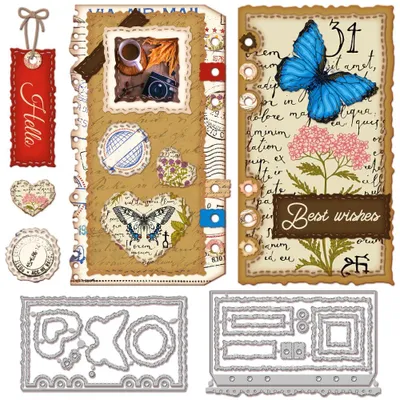 Productafbeelding van Metaalstansjablonen - Voor het maken van kaarten en het embossen van papier - Voor knutselen en scrapbooking - Set voor albums en decoratie