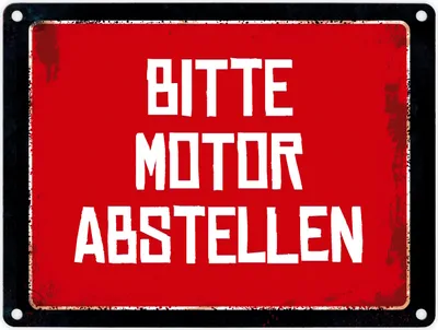 Produktbild von Bitte Motor abstellen Warn- und Hinweisschild im Used-Look Warnschild Hinweis
