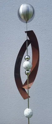 Produktbild von Skulptur Deimos matt 145 cm Edelstahl & Cortenstahl Beetstecker Gartenstecker