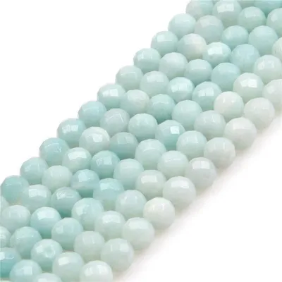 Immagine prodotto di Collana di perle di amazonite sfaccettata, 6 mm, 38 cm, per la creazione di gioielli
