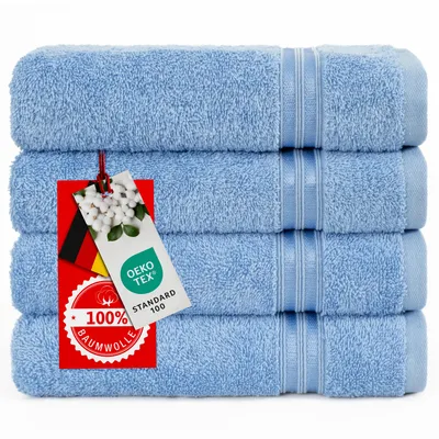Produktbild von Hammetex Handtücher 4er Set 50x100 cm – 100% Baumwolle Frottier, , mit Aufhängeschlaufe