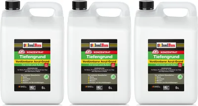 Produktbild von Isolbau 15 L Tiefengrund Konzentrat 1:4 - Verdünnbarer Acryl-Grund für Innen & Außen - Grundierung für Beton, Putz, Gips uvm