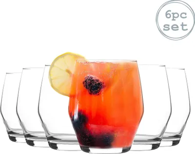Produktbild von LAV 6 Stück Ella Whiskygläser Set - Modernes Longdrinkglas Cocktail Tumblers - 370ml