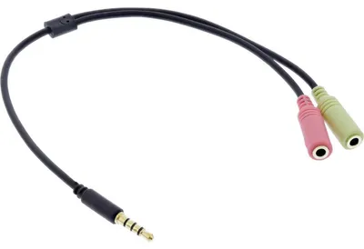Immagine prodotto di InLine® 99302I Cavo adattatore per cuffie audio, spina jack da 3,5 mm a 4 pin a 2 prese jack da 3,5 mm, 0,15 m
