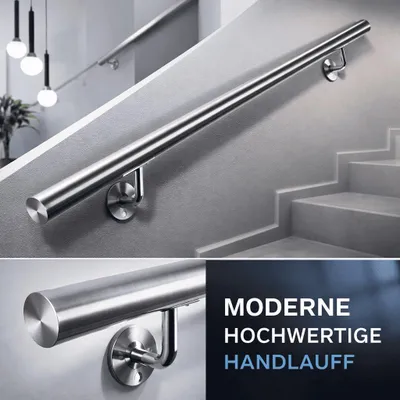 Produktbild von Treppengeländer Handlauf Edelstahl 150cm Griff Wandhandlauf Wand Geländer Treppe