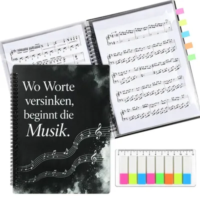 Produktbild von A4 Notenmappe mit Spruch, Kunststoff, wasserfest, 40 Fächer