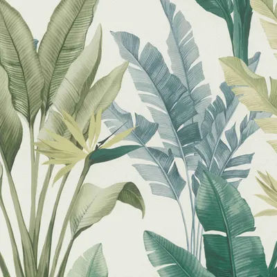 Produktbild von Papiertapete 201062 Tapete Botanical Dschungel 53 x 1005 cm Rasch Selection Grün