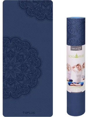 Produktbild von Gymnastikmatte & Yogamatte Gepolstert Rutschfest mit Tragegurt Dunkelblau/Hellblau
