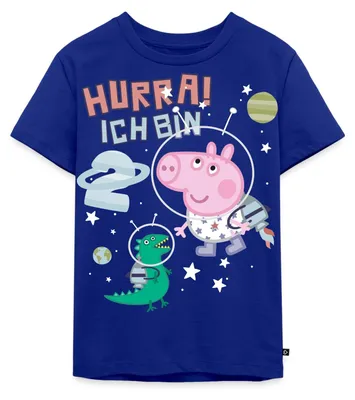 Produktbild von Spreadshirt Peppa Wutz Schorsch 2. Geburtstag Kinder Premium T-Shirt, 122/128 (6 Jahre), Royalblau