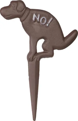 Produktbild von Moritz Steckschild NO! kein Hundeklo braun Verbotsschild aus Gusseisen Hunde Verboten Warnschild NO Dogs allowed Schild Gartenschild keine Hundetoilette