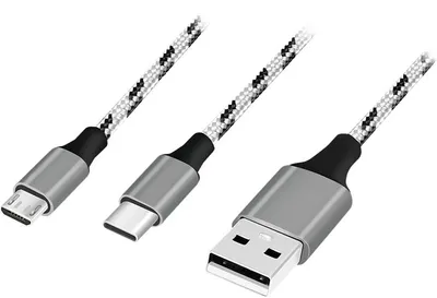 Immagine prodotto di LOGILINK LogiLink CU0202 Cavo USB USB 2.0 1,2 m USB A USB C/Micro-USB A Grigio