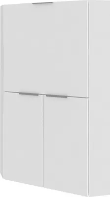 Produktbild von Schreibtisch Gianmaria, Mehrzweckmöbel mit Regalen und Arbeitsplatte, Mehrzweck-Bürotisch, platzsparender Mehrpositionsschreibtisch, 100 %  Italy, cm 70x57h140, glänzendes Weiß