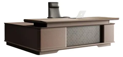 Immagine prodotto di Elegante scrivania angolare in legno con ampio piano di lavoro per l'ufficio