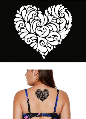 Produktbild von Henna Tattoo Schablone Airbrush Stencil Selbstklebend Herz Blume